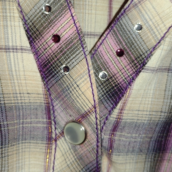 Allen B women's plaid western button shirt size M - Picture 8 of 8